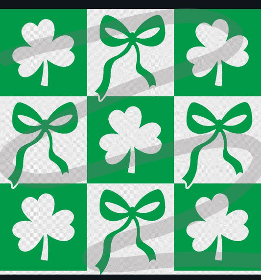 Shamrock & Bows checkered PNG