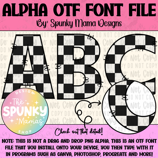 Black and White Checkered OTF Font