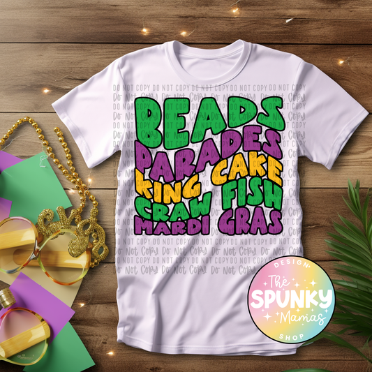 Beads, Parades, King Cake, PNG