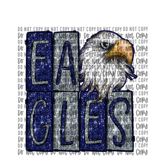 Eagles Navy-Silver Mascot